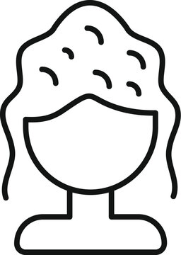 recommend clip art: Beautiful wig icon outline vector. Face fashion. Coloration fake short hairs