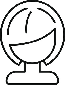 recommend clip art: Cute model wig icon outline vector. Face fashion head. Style young long