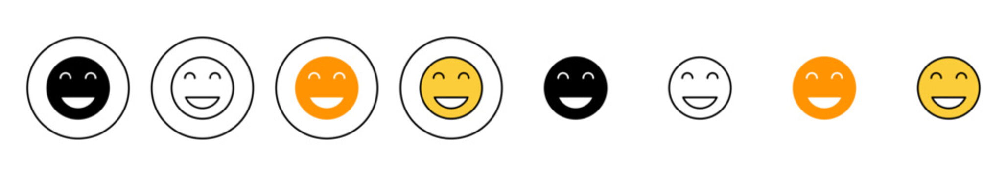 smile icon set vector. smile emoticon icon. feedback sign and symbol
