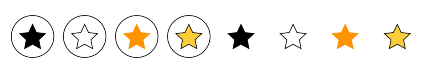 Star Icon set vector. rating sign and symbol. favourite star icon
