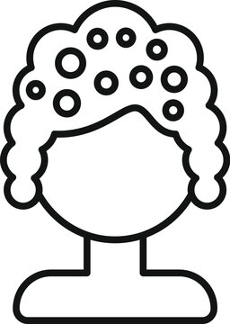 recommend clip art: Elegance wig icon outline vector. Artist face. Tint model