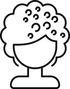 recommend clip art: Wig face fashion icon outline vector. Fake short style. Elegance trend