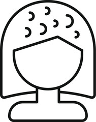 Short model wig icon outline vector. Style fashion. Female locks trend