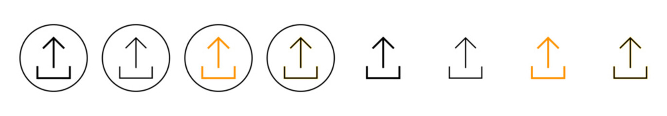 Upload icon set vector. load data sign and symbol