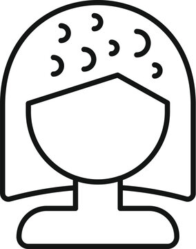 recommend clip art: Short model wig icon outline vector. Style fashion. Female locks trend