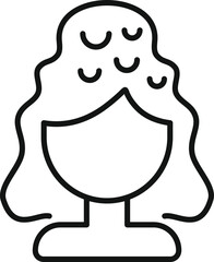 Face fashion head icon outline vector. Wavy lady. Cranium trend fashion