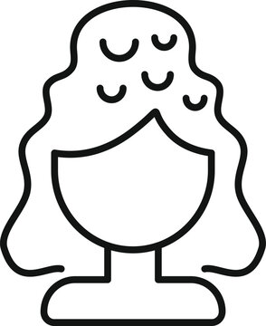 recommend clip art: Face fashion head icon outline vector. Wavy lady. Cranium trend fashion