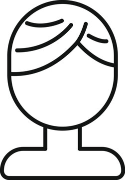 recommend clip art: Model locks short icon outline vector. Hair face fashion. Cute wavy lady