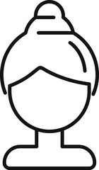 Model wig icon outline vector. Face fashion fake. Cute wavy lady
