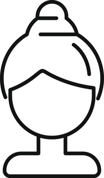 recommend clip art: Model wig icon outline vector. Face fashion fake. Cute wavy lady