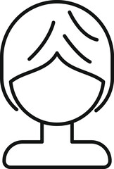 Brief wig face icon outline vector. Lady face fashion. Fake short barber