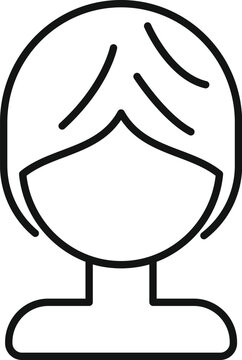 recommend clip art: Brief wig face icon outline vector. Lady face fashion. Fake short barber