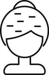 Wavy wig icon outline vector. Model locks fake. Woman face fashion