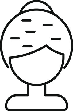 recommend clip art: Wavy wig icon outline vector. Model locks fake. Woman face fashion