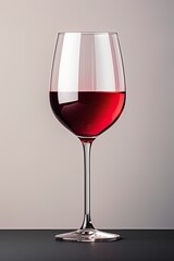 A beautiful glass with red wine on a light background.