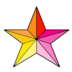 yellow pink star icon vector illustration 