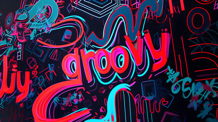 Obraz premium groovy psychedelic abstract sign background