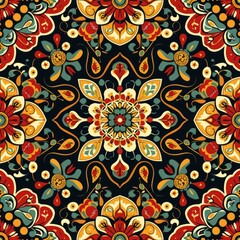 a seamless floral pattern with a stylized flower design