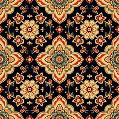 a seamless floral pattern with a stylized flower design