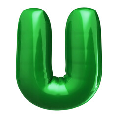 Bubble letter U font blue - Alphabet 3d render