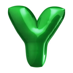 Bubble letter Y font blue - Alphabet 3d render