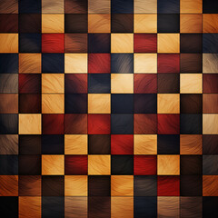 Seamless abstract background of wooden squares. AI Generative