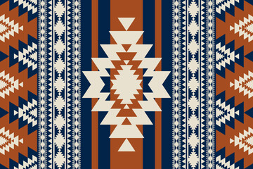 Southwest navajo geometric colorful vintage pattern. Vector ethnic southwestern geometric seamless pattern. Traditional native American pattern use for textile, home decoration elements, upholstery.