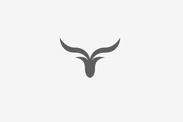 Illustration vector graphic of bull head silhouette. Good for logo