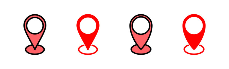 Address icon set illustration. home location sign and symbol. pinpoint - obrazy, fototapety, plakaty