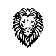 lion head vintage logo line art concept hand drawn isolated