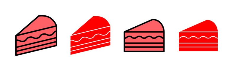 Cake icon set illustration. Cake sign and symbol. Birthday cake icon