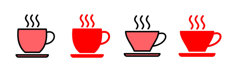 coffee cup icon set illustration. cup a coffee sign and symbol
