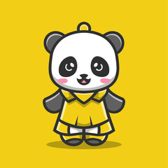 Vector cute Panda Character Heroes