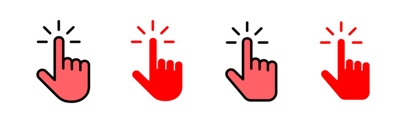 Hand cursor icon set illustration. cursor sign and symbol. hand cursor icon clik