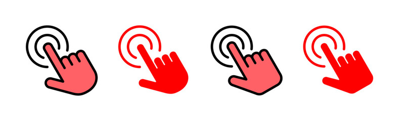 Hand click icon set illustration. pointer sign and symbol. hand cursor icon