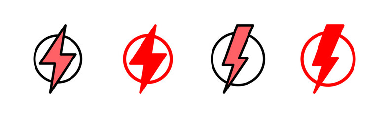 Lightning icon set illustration. electric sign and symbol. power icon. energy sign