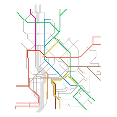 Layered editable vector illustration of Traffic Network Map of Budapest,Hungary