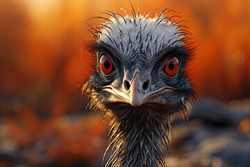 close up of an ostrich