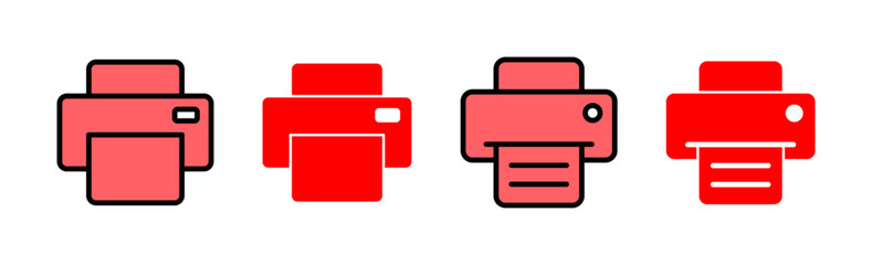 Print icon set illustration. printer sign and symbol