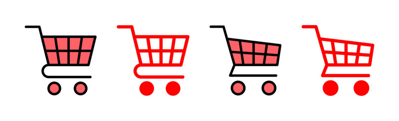 Shopping icon set illustration. Shopping cart sign and symbol. Trolley icon