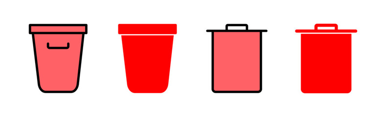 Trash icon set illustration. trash can icon. delete sign and symbol.