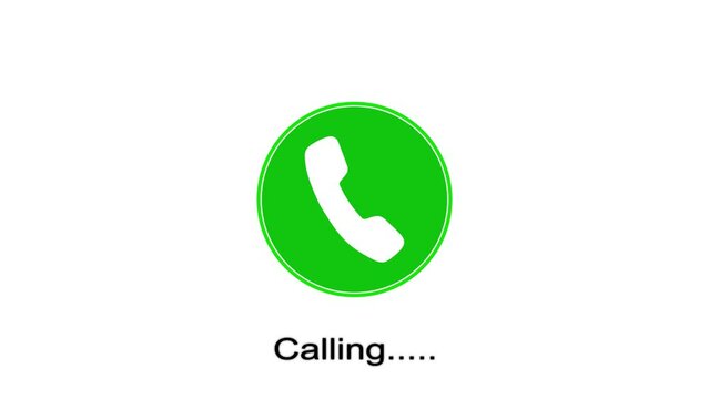 incoming call concept on mobile phone screen animation background.
