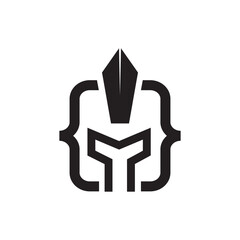 spartan code logo design simple.