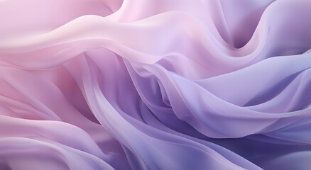 Obraz premium purple wavy abstract background 3d image, light white and light indigo, flowing fabrics, abstraction-creation, large canvases