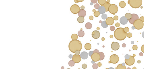 Gilded Celebration: Magnificent 3D Illustration of a Grand gold Confetti Event