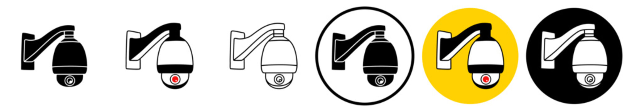 set Modern public CCTV icon sign. Street security camera logo design vector illustrations