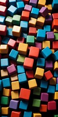 Fototapeta na wymiar Colourful cubes wallpaper 