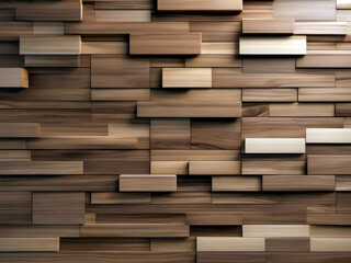 Timber, Wood Wall background with tiles. 3D render, tile Wallpaper with Soft sheen, Square blocks