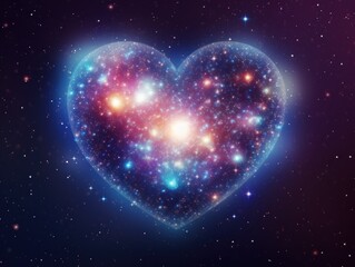 Heart-shaped planet surrounded by stars