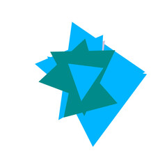An abstract cut out triangle spiral burst design element.